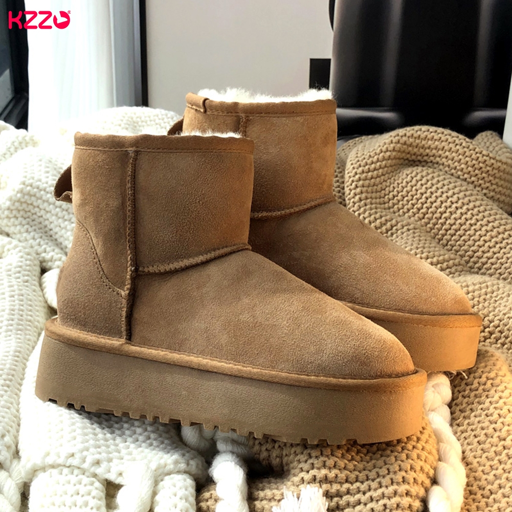 Women Shoes In Australia - KZZO Women's Snow Boots Platform Fur