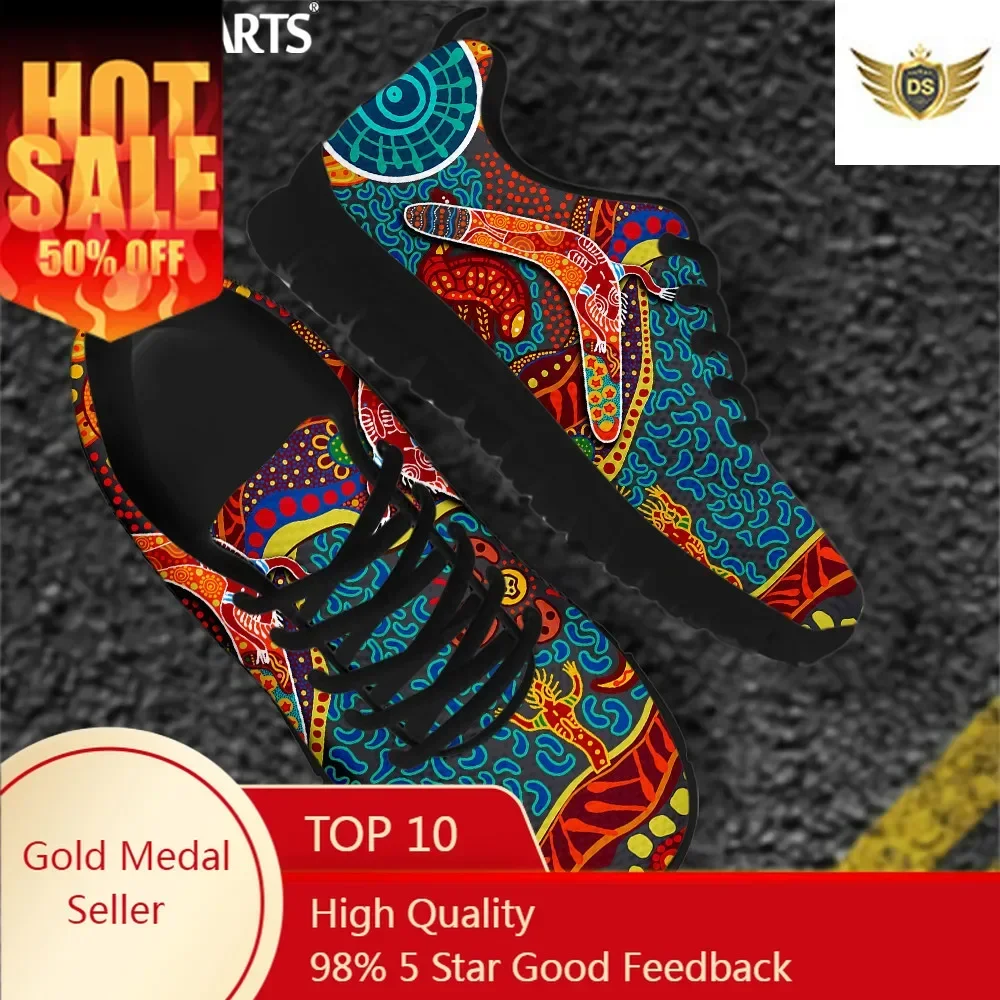 Women Shoes In Australia - Australia Aboriginal Art Lace-up Mesh Sneaker