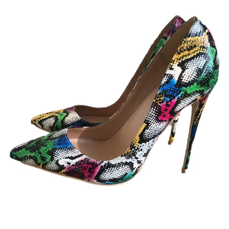 Colorful Python Leather High H - Women'S Shoes In Size 12 บทวิจารณ์และราคา