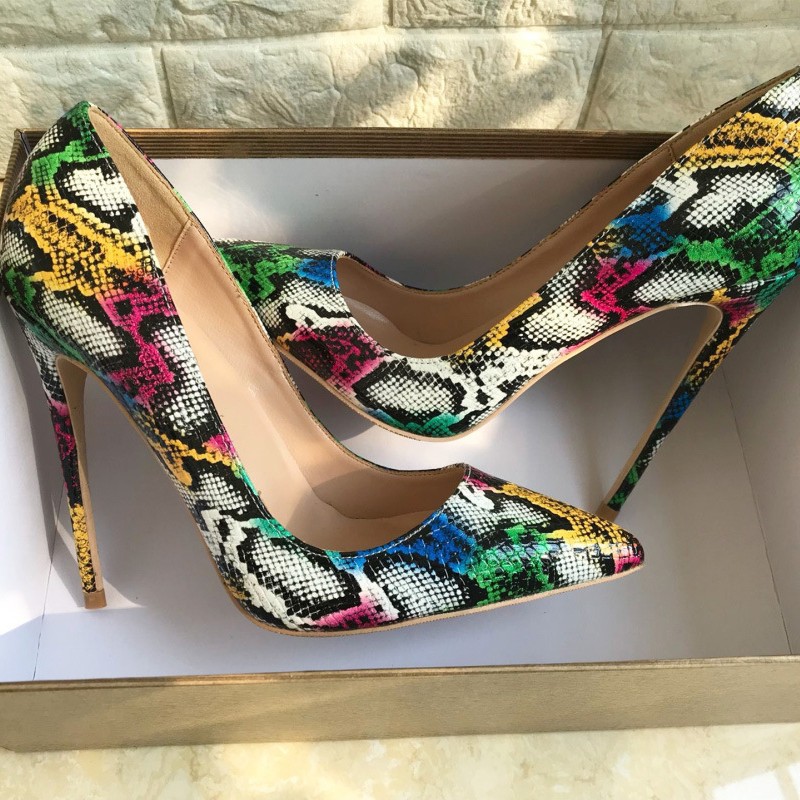 Colorful Python Leather High H - Women'S Shoes In Size 12 บทวิจารณ์และราคา