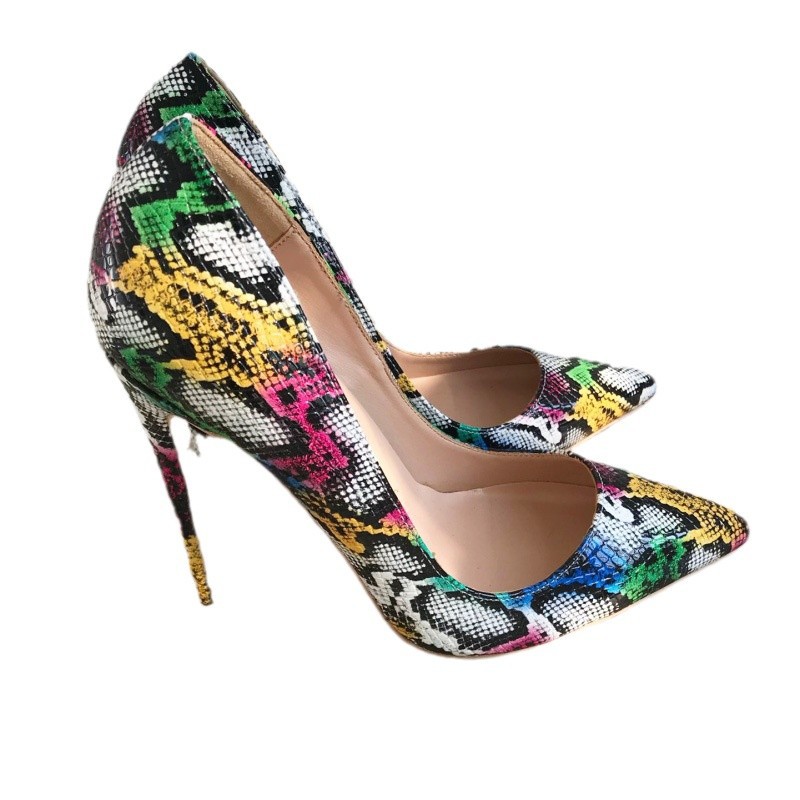 Colorful Python Leather High H - Women'S Shoes In Size 12 บทวิจารณ์และราคา