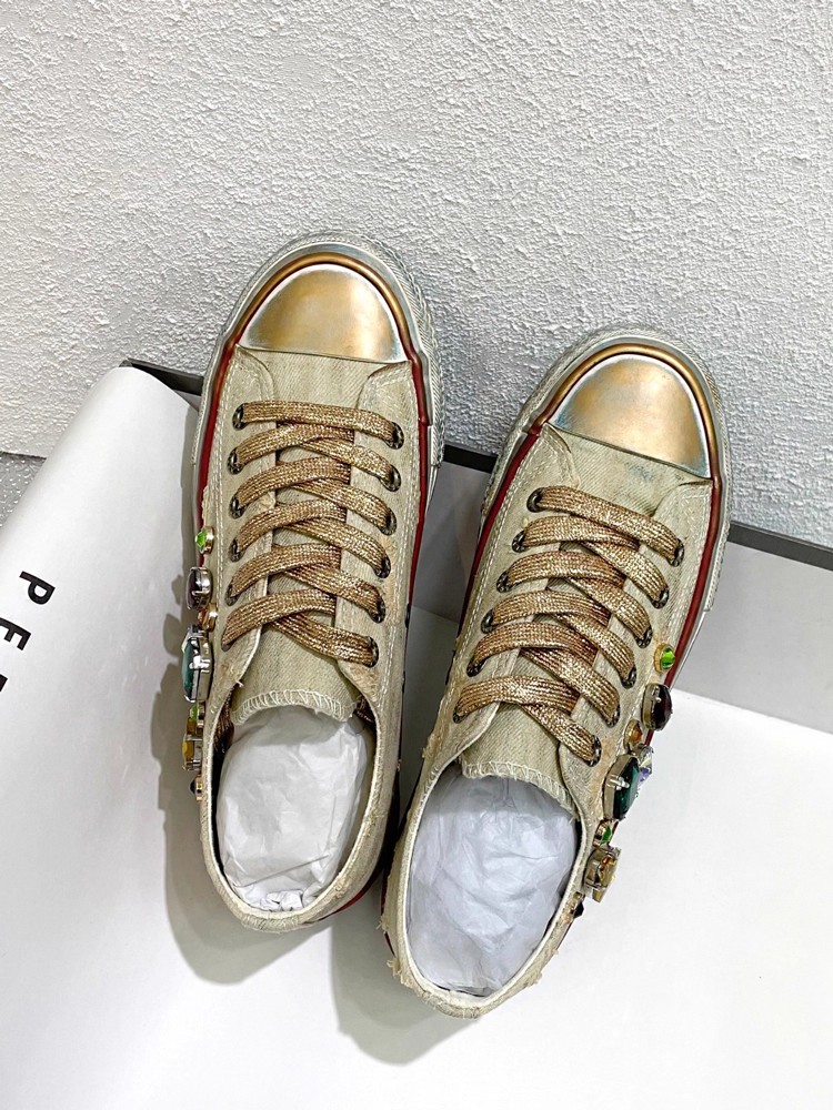 Vintage Women Low Cut Lace Up  - Women Shoes Joggers บทวิจารณ์และราคา
