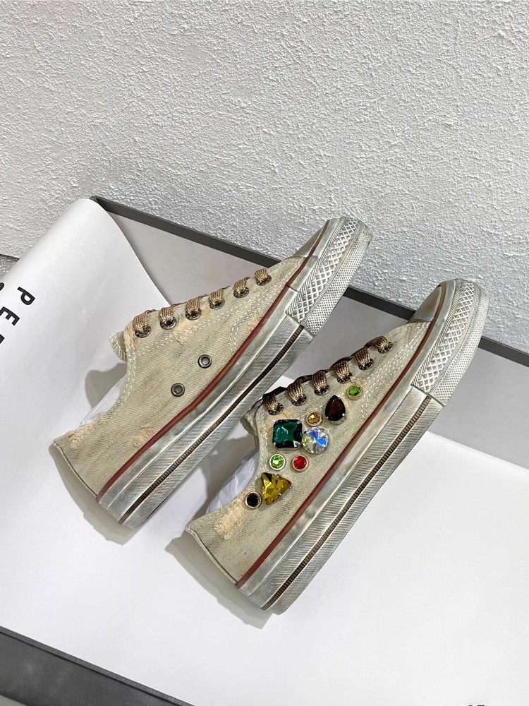 Vintage Women Low Cut Lace Up  - Women Shoes Joggers บทวิจารณ์และราคา