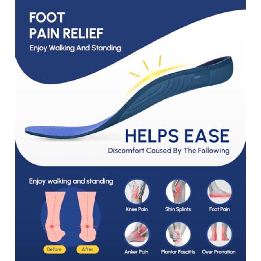 Plantar Fasciitis Insoles for  - Women'S Shoes High Arch Support บทวิจารณ์และราคา