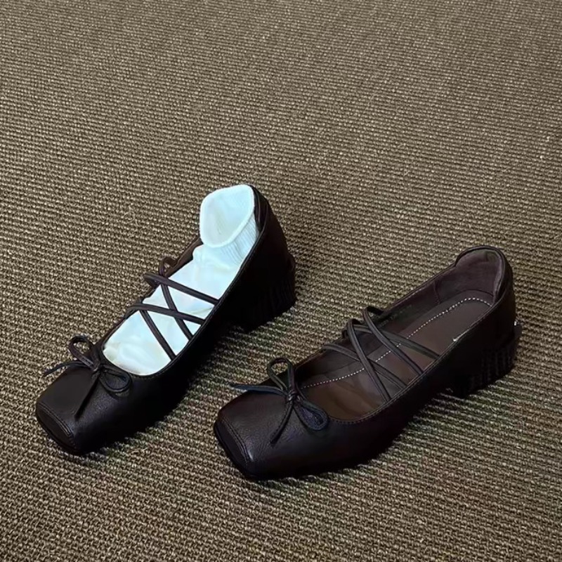 Single Shoes Fashion New Squar - Women'S Shoes In Size 12 บทวิจารณ์และราคา