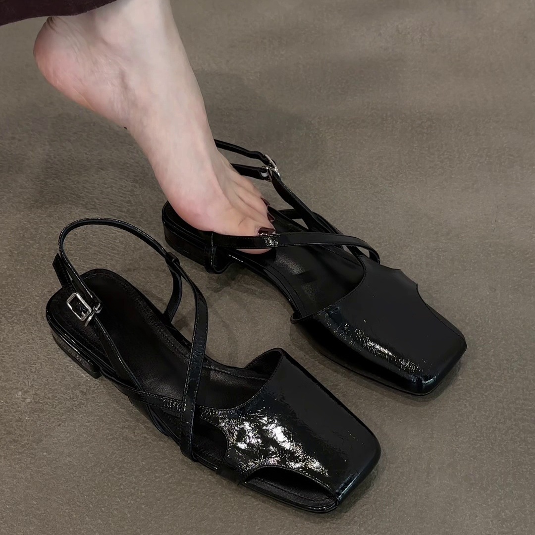 Fashion Patent Leather Sandals - Women'S Shoes Clogs บทวิจารณ์และราคา
