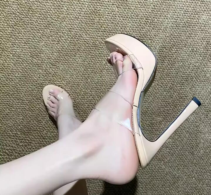 Clear PVC Strap 12/10 cm high  - Women'S Shoes In Size 12 บทวิจารณ์และราคา