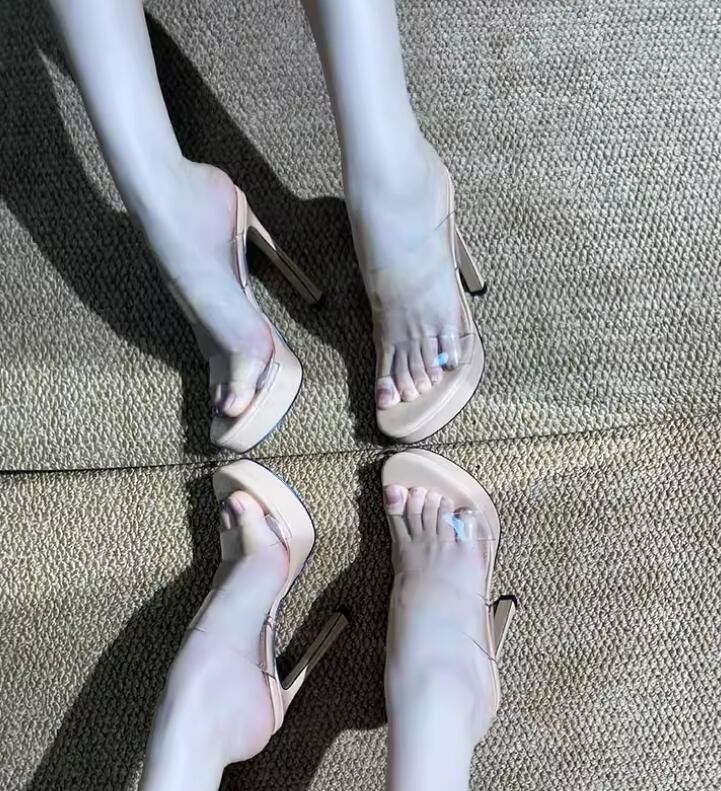 Clear PVC Strap 12/10 cm high  - Women'S Shoes In Size 12 บทวิจารณ์และราคา