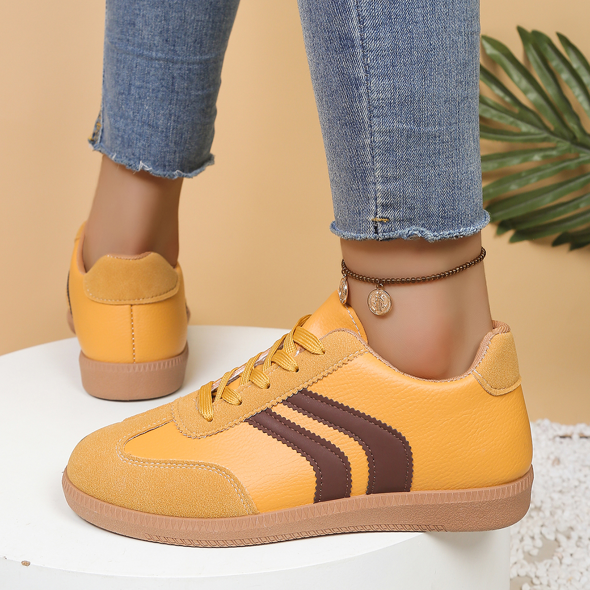 Fashionable Yellow Women's Cas - Women'S Shoes Trendy บทวิจารณ์และราคา
