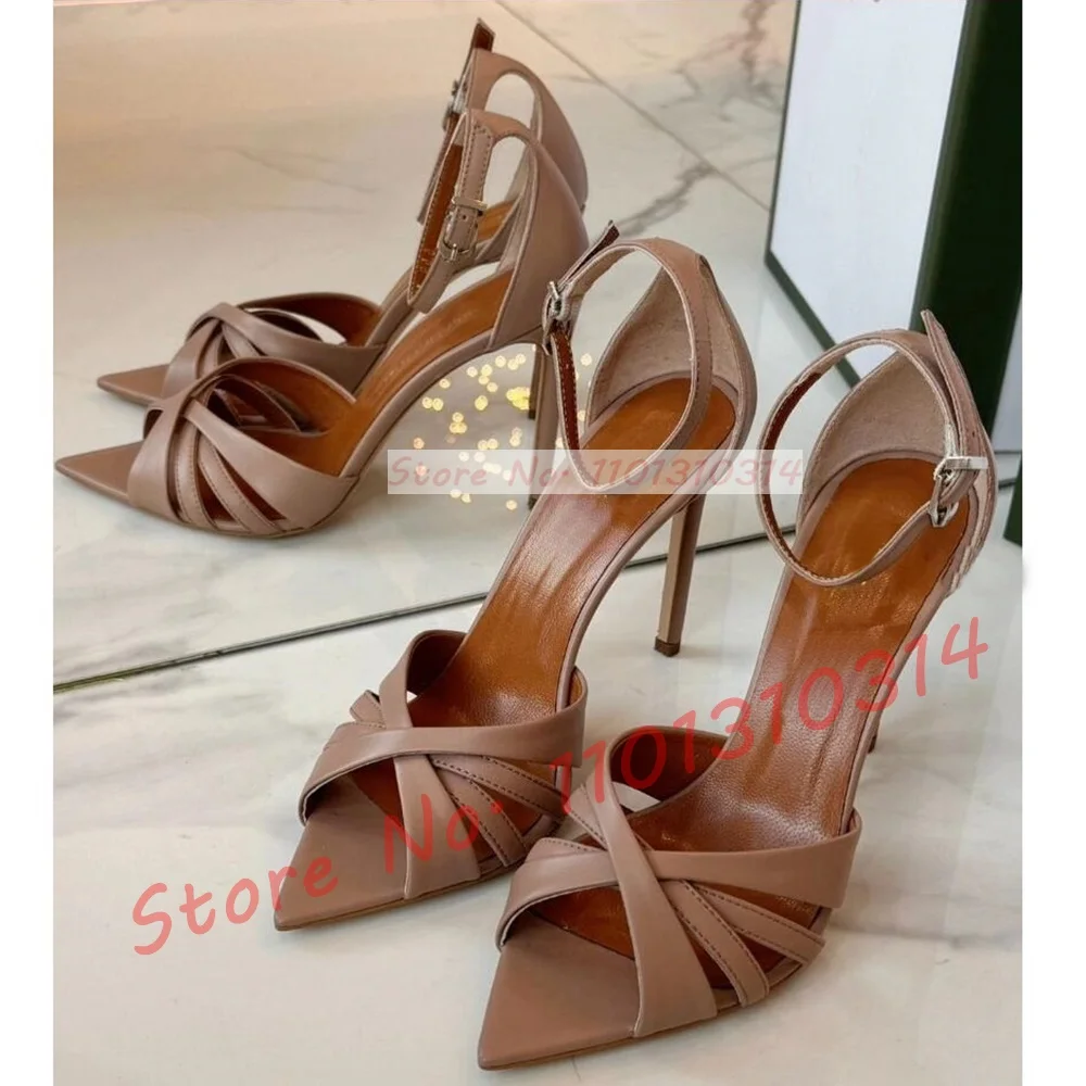 Nude Cross Strap High Heels Sa - Women'S Shoes Trendy บทวิจารณ์และราคา