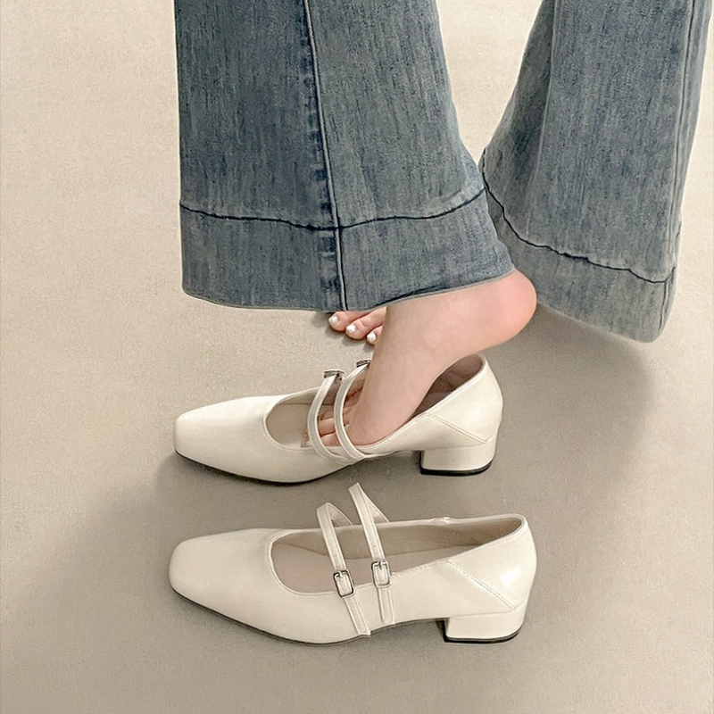 Square Toe Low Heel Women Silv - Women Shoes Size บทวิจารณ์และราคา