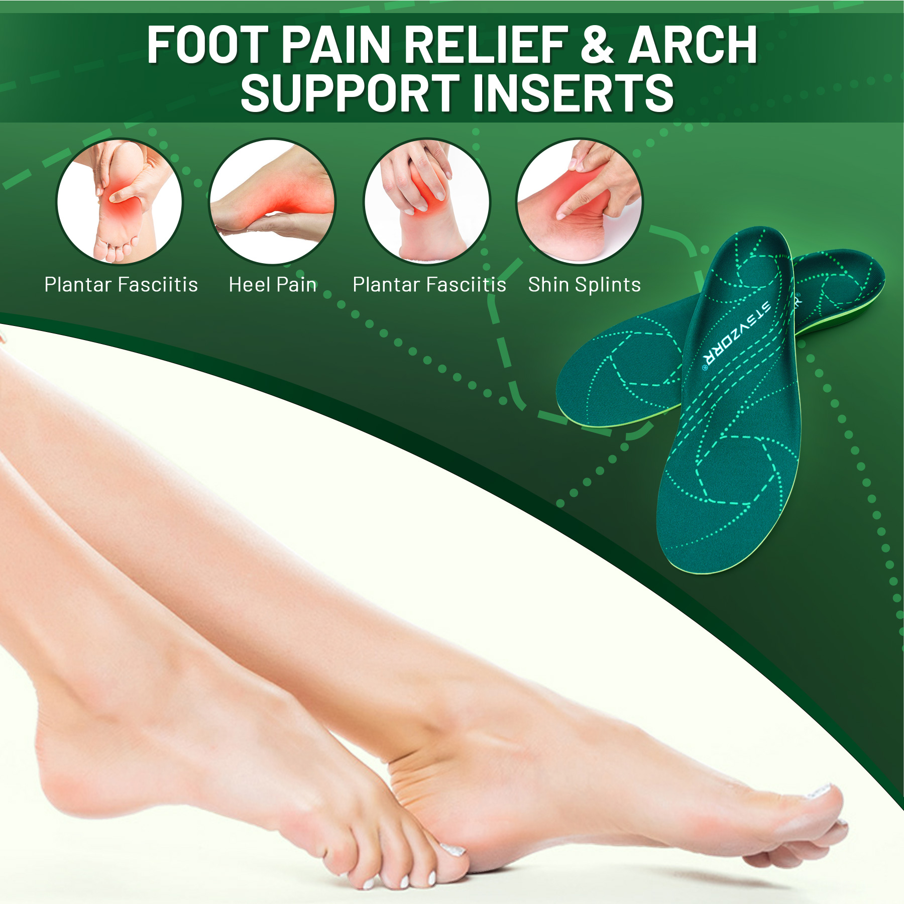 Plantar Fasciitis Relief Ortho - Women'S Shoes High Arch Support บทวิจารณ์และราคา