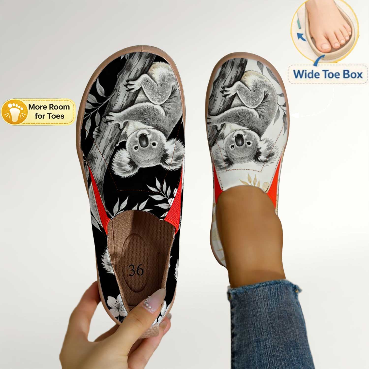 Women's Cute Koala Print Slip- - Women'S Shoes With Wide Toe Box บทวิจารณ์และราคา