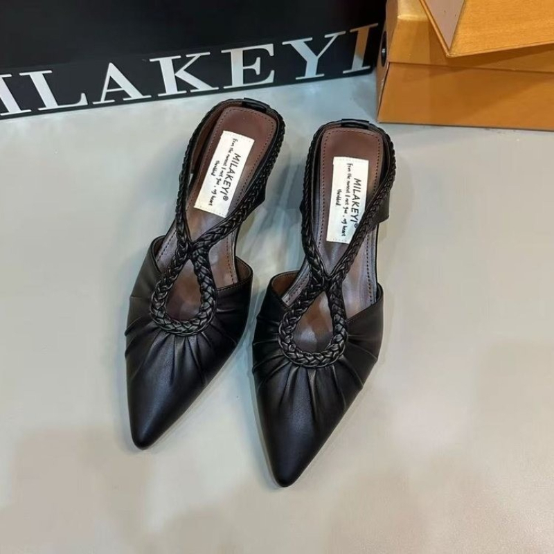 Pointed Toe Mule Heel Sandals  - Women Shoes Nb บทวิจารณ์และราคา