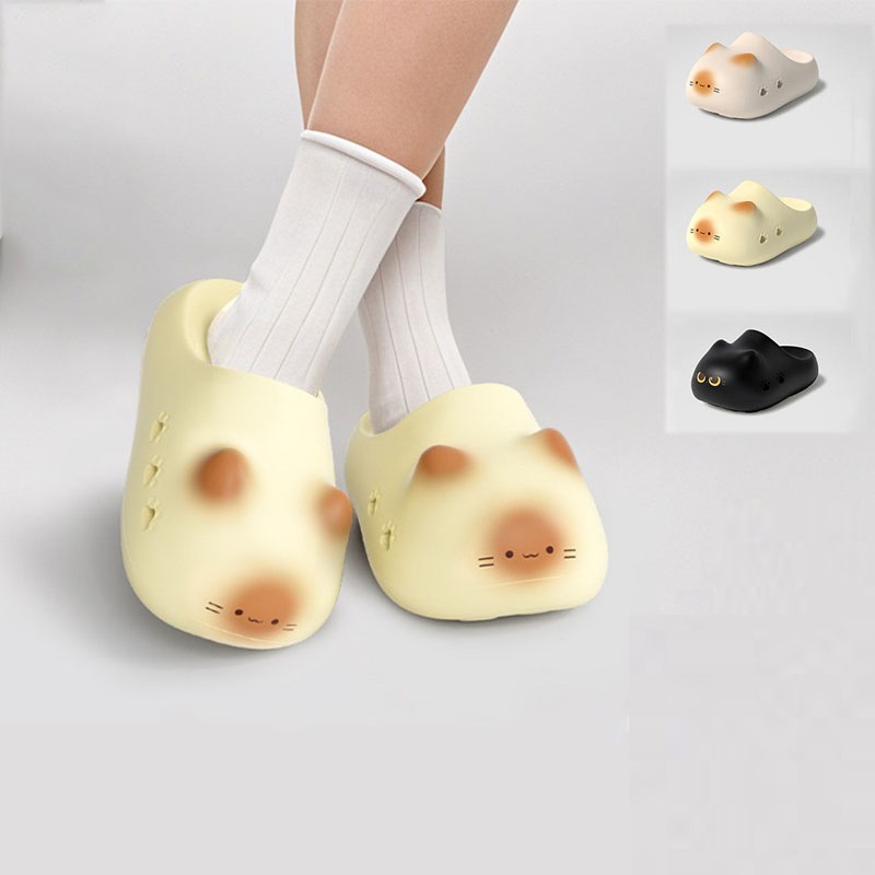 New creative black cat slipper - Women'S Shoes Clogs บทวิจารณ์และราคา