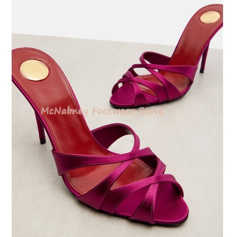 Pointed Stilettos Satin Fabric - Women'S Shoes Clogs บทวิจารณ์และราคา