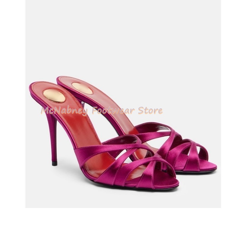 Pointed Stilettos Satin Fabric - Women'S Shoes Clogs บทวิจารณ์และราคา